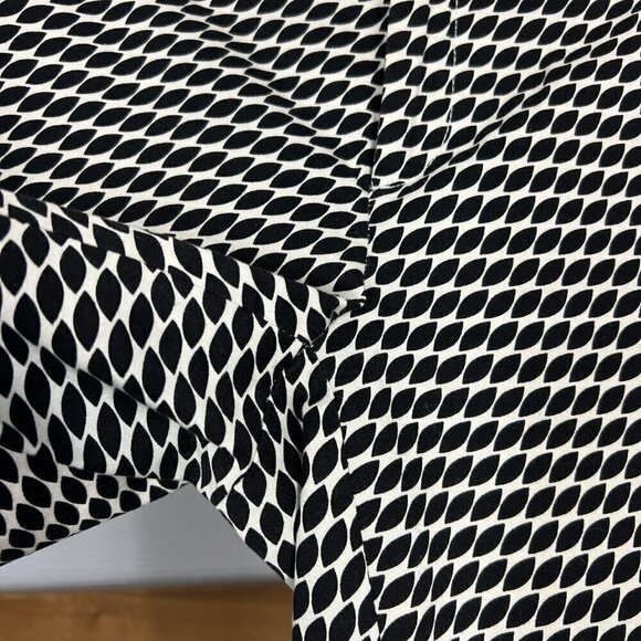 Banana Republic Hampton Black White Geometric Print Crop Ankle Trouser Pant Sz 4 - Picture 5 of 14